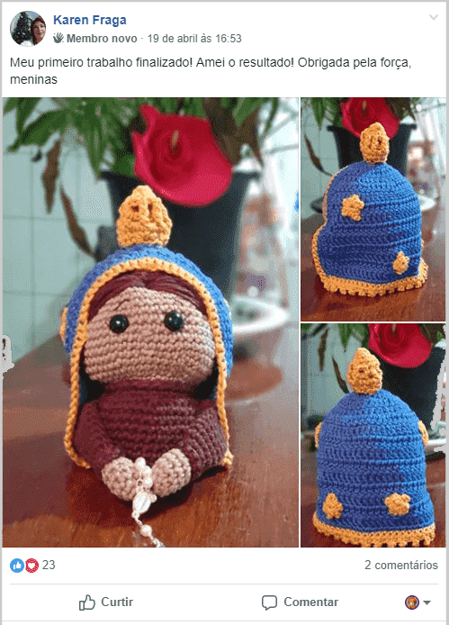 Amigurumi da nossa senhora de aparecida